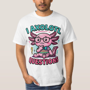 Süßer Nerd Axolotl I Axolotl Fragen Zeichen Meme T-Shirt