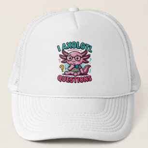 Süßer Nerd Axolotl I Axolotl Fragen Zeichen Meme Truckerkappe