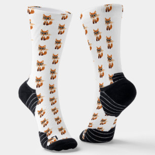 Süßer nerdiger Fuchs Kawaii Cartoon athletisch spo Socken