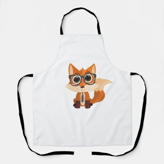 Süßer nerdiger Fuchs Kawaii Cartoon Küchenästhetik Schürze (Vorderseite)