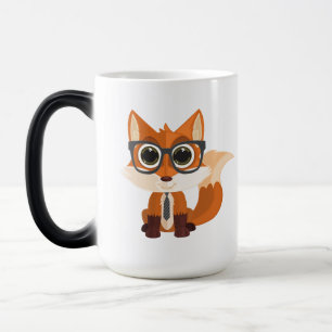 Süßer nerdiger Fuchs Kawaii Cartoon Magische Farbv Verwandlungstasse