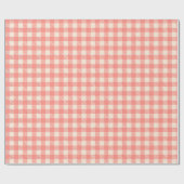 Süßer niedlich rosa Gingham kariert geprüft Geschenkpapier (Flach)