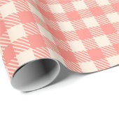 Süßer niedlich rosa Gingham kariert geprüft Geschenkpapier (Rolleneckpunkt)