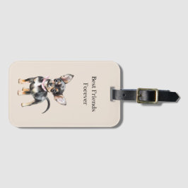 Süßer niedlicher brauner Creme Chihuahua Hund best Gepäckanhänger