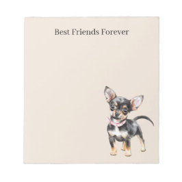 Süßer niedlicher brauner Creme Chihuahua Hund best Notizblock