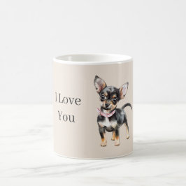 Süßer niedlicher brauner Creme Chihuahua Hund Kaffeetasse
