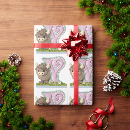 Süßer & niedlicher brauner Yak Geschenkpapier (Feiertagsgeschenk)