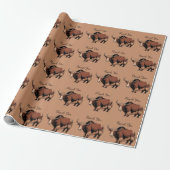 Süßer & niedlicher brauner Yak Geschenkpapier (Ungerollt)