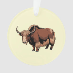 Süßer & niedlicher brauner Yak  Ornament