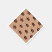Süßer & niedlicher brauner Yak Serviette (Ecke)