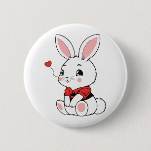 Süßer niedlicher Hase Button