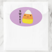 Süßer Niedlicher Zuckermais Ovaler Aufkleber (Tasche)