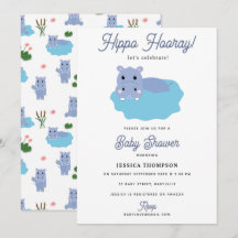 Süßer Nilpferd Hip Hippo Hurra Baby Shower