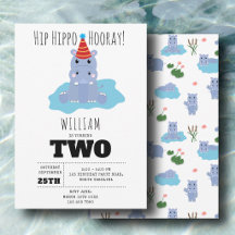Süßer Nilpferd Hip Hippo Hurra Kindergeburtstag