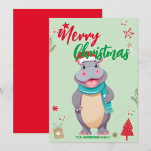 Süßer NILPFFERD Weihnachtsmann Weihnachten Familie