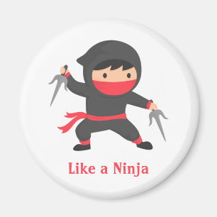 Süßer Ninja-Junge mit Sai-Waffen für Kinder Magnet