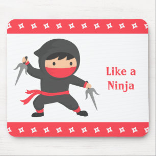 Süßer Ninja-Junge mit Sai-Waffen für Kinder Mousepad