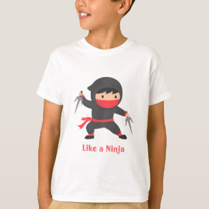 Süßer Ninja-Junge mit Sai-Waffen für Kinder T-Shirt
