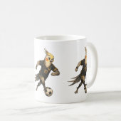 Süßer Nymphensittich-Fußballspieler Kaffeetasse (VorderseiteRechts)