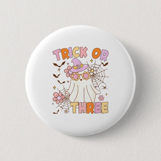 Süßer oder Gruseliger Dreifach Geburtstag 3. Gebur Button (Vorderseite)