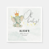 Süßer Oh Baby Geschlechtsneutraler Elefant  Serviette (Vorderseite)