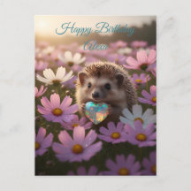 Süßer Oktober-Igel mit Opal-Herz