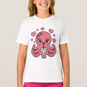 Süßer Oktopus mit Bubble Tea – Kawaii Boba Liebhab T-Shirt