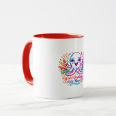Süßer Oktopus Zurück zur Schule Kaffeetasse (Vorderseite Links)
