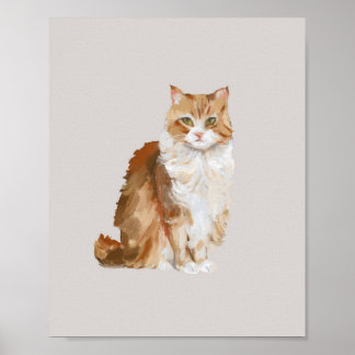 Süßer Ölgemälde-Orangenkater-Plakat | Cozy Orange Poster