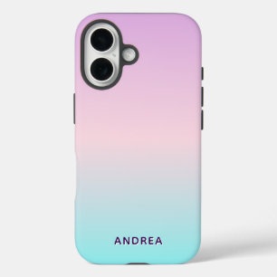 Süßer Ombre-Personalisierter Name iPhone 16 Hülle