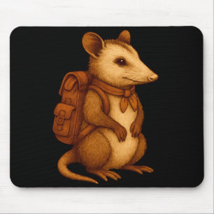 Süßer Opossum-Rucksacktourist Camping-Wanderer Wal Mousepad