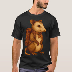 Süßer Opossum-Rucksacktourist Camping-Wanderer Wal T-Shirt