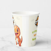 Süßer orange Dinosaurier T-Rex Pappbecher (Rechts)