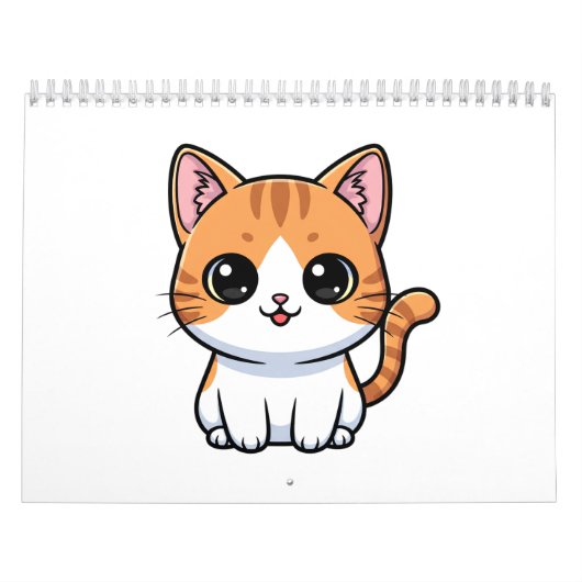 Süßer orange getigerter Kitcharakter Kalender (Titelbild)