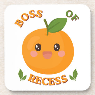Süßer orangefarbener "Boss of Recess" Getränkeunte Getränkeuntersetzer