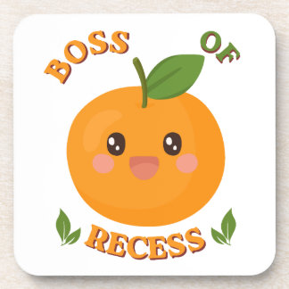 Süßer orangefarbener "Boss of Recess" Getränkeunte Getränkeuntersetzer