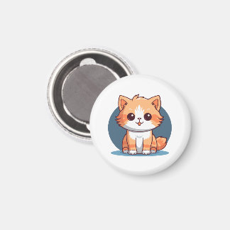 Süßer orangefarbener Katzen-Button-Pin Magnet