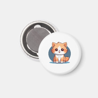 Süßer orangefarbener Katzen-Button-Pin Magnet