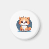 Süßer orangefarbener Katzen-Button-Pin Magnet (Vorne)