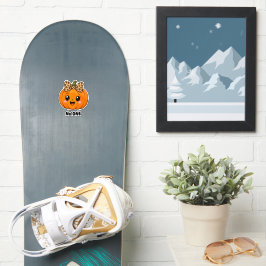 Süßer orangefarbener kleiner Kürbis Halloween Name Aufkleber