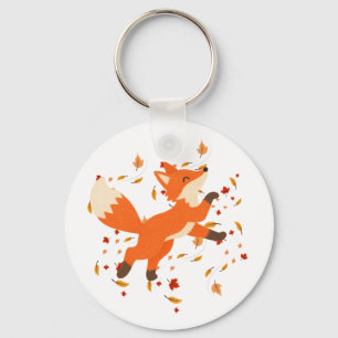 Süßer orangefarbener Origami-Fuchs aus Acryl Schlüsselanhänger