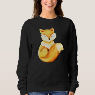 Süßer Oranger Fuchs Vintage Aquarell Wildtier Tier Sweatshirt