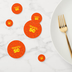 SÜßER ORANGER Geburtstag Konfetti