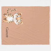Süßer Oranger Tiger Fleecedecke (Vorderseite (Horizontal))
