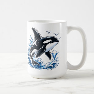 Süßer Orca-Wal-Ozean-Grafik für Kinder Kaffeetasse