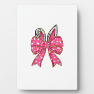 Süßer Oster-Tag Coquette-Bogen-Hase-Kaninchen-Dame Fotoplatte