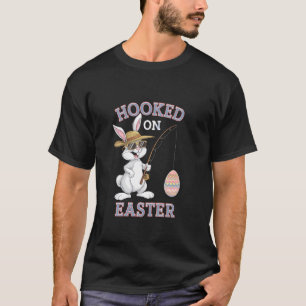 Süßer Osterhase Angeln Eier Fangen Spaß Feiertag T-Shirt
