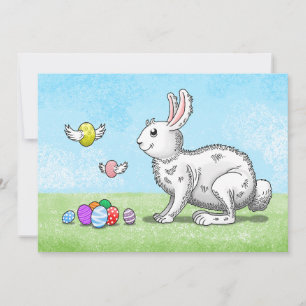 Süßer Osterhase auf Eiersuche Einladung