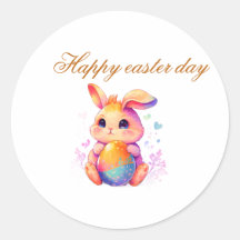 Süßer Osterhase-Aufkleber – Kawaii Pastell-Hase La