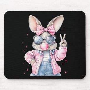 Süßer Osterhase, der Blasen bläst, Kaninchen Fraue Mousepad